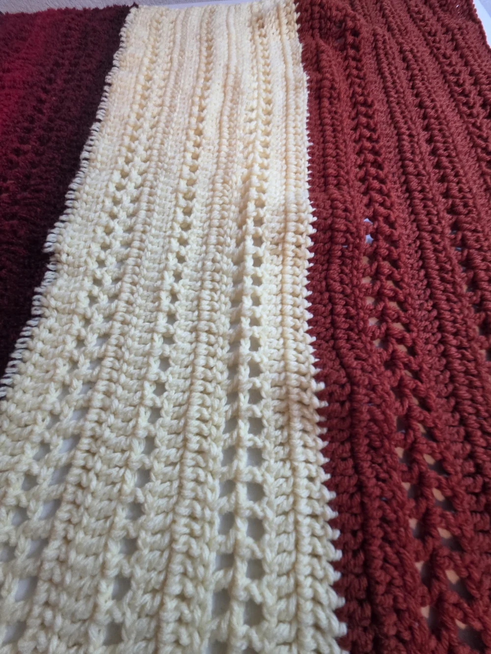 Handmade Crochet Afghan Throw Blanket Multicolor 41” x 44”
